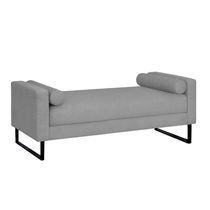 Recamier Berlim Base Metal 1,20m Linho Cinza - Inova Decorações