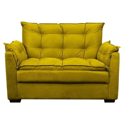 Sofá Confortável 1,40 Pequeno Compacto Small Amarelo