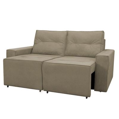 Sofá Retrátil 2 Lugares 1,80 Confortável Polo Cappuccino
