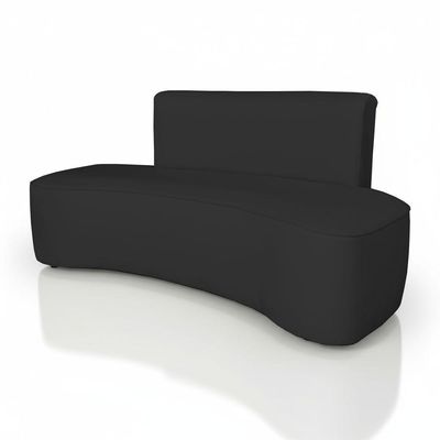 Sofá Feijão Orgânico Curvo 3 Lugar Suede Sala Contemporânea Cor:preto
