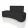 Sofá Feijão Orgânico Curvo 3 Lugar Suede Sala Contemporânea Cor:preto