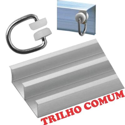 Cortina 4 Mts Sala Quarto Voal E Linho Para Trilho Comum Branco - 100% Poliéster