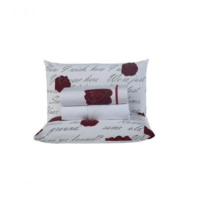 Jogo De Cama Craft Casal Padrão 4 Peças Percal 200 Fios 100% Algodão - Estampa Roses