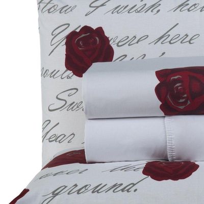 Jogo De Cama Craft Casal Padrão 4 Peças Percal 200 Fios 100% Algodão - Estampa Roses