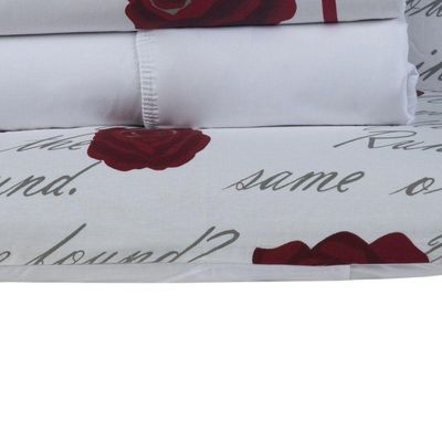 Jogo De Cama Craft Casal Padrão 4 Peças Percal 200 Fios 100% Algodão - Estampa Roses