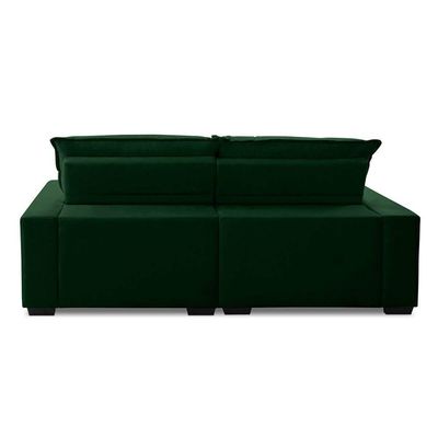 Sofa Retratil Reclinavel 2 Lugares 1,90m Atlantis Veludo Verde Folha Lansofbr