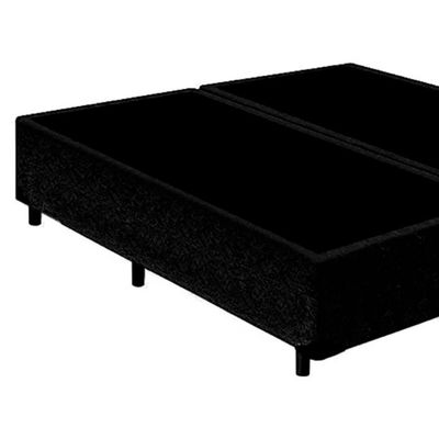 Cama Box Queen Bipartido Suede Mega Cama Preto 158x198x42cm