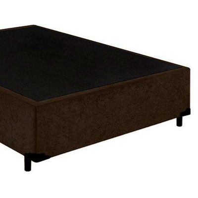 Cama Box Casal Suede Mega Cama Marrom 138x188x42cm