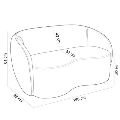 Sofá 3 Lugares 160cm Sala De Estar Living Oscar K01 Veludo Cinza
