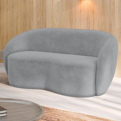 Sofá 3 Lugares 160cm Sala De Estar Living Oscar K01 Veludo Cinza