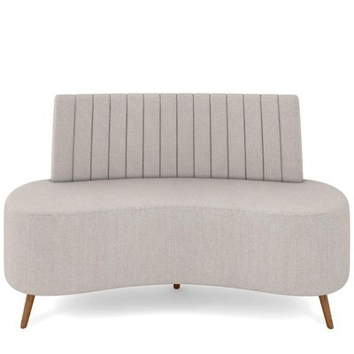 Sofá Chaise Living 2 Lugares 135cm Para Sala Cayman K01 Linho Cru
