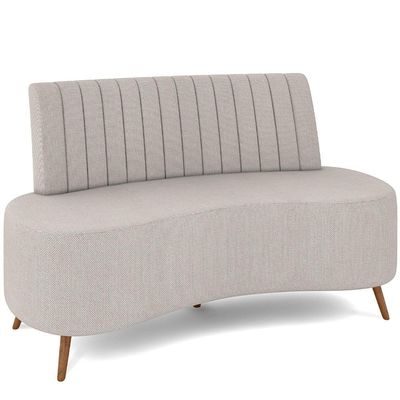 Sofá Chaise Living 2 Lugares 135cm Para Sala Cayman K01 Linho Cru