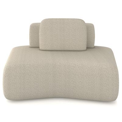 Sofá Ilha Modular Para Sala Living Orgânico 620cm Angra K01 Bouclê Bege - Lyam Decor