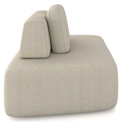 Sofá Ilha Modular Para Sala Living Orgânico 620cm Angra K01 Bouclê Bege - Lyam Decor