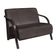Poltrona 2 Lugares Vênus D Salla Suede Braço Madeira Marrom