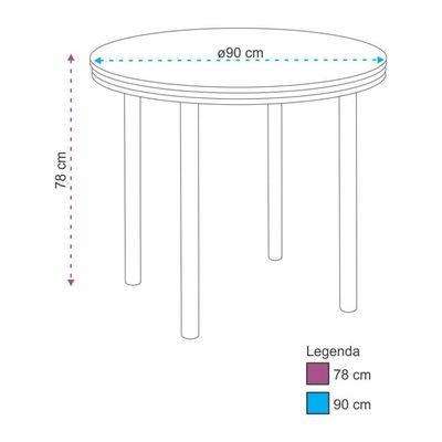 Mesa Estrutura Cromada Mc4090-tp813 Tampo 900x45mm Nogueira