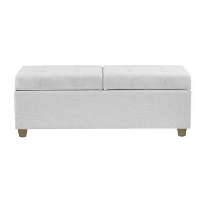 Canto Alemão Recamier Bau + Painel Madri 140cm Suede Branco - Inova Decor