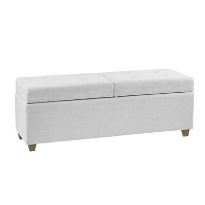 Canto Alemão Recamier Bau + Painel Madri 140cm Suede Branco - Inova Decor