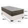 Cama Box Solteiro Sintético + Colchão De Molas Ensacadas - - 88cm Branco