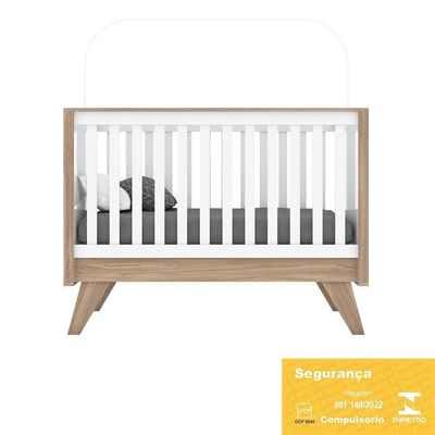 Berço Mini Cama Confete Branco-jequitibá Com Colchão Baby Physical - Móveis Henn