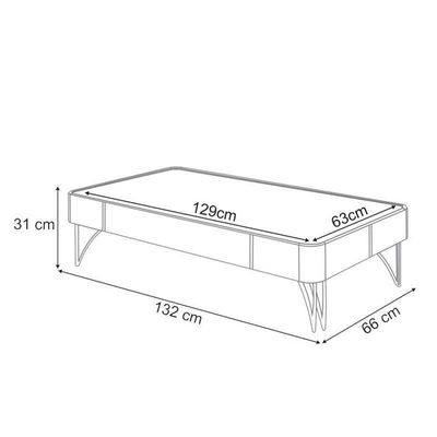 Home Theater Montane Off White Champanhe Com Mesa De Centro Cadenza Off White Champanhe - Hb Móveis