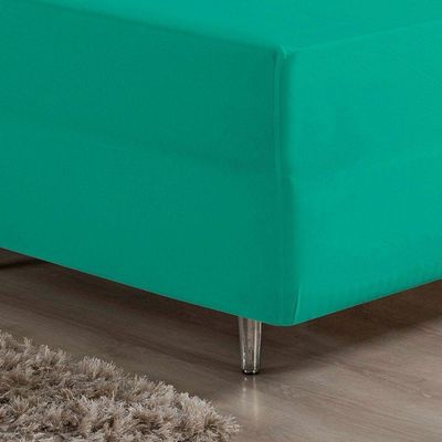 Lençol Com Elástico Casal Nobre 1 Peça Luva De Box 55cm De Altura Malha 100% Algodão - Jade