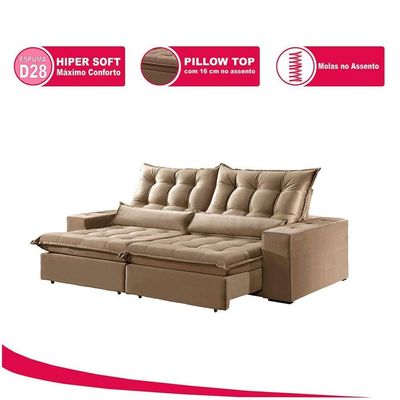 Sofá 2 Lugares Retrátil Venus 2.00m Palha Palha