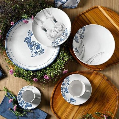 Conjunto De Pratos Fundos 06 Peças Páscoa Coup Toile Porto Brasil
