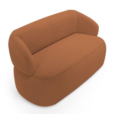 Sofá Orgânico 03 Lugares Living Glee 170cm Bouclê Terracota - Desk Design