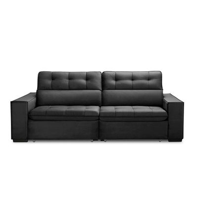 Sofa Retratil Reclinavel 2 Lugares 2,90 Vitória Veludo Grafite Lansofbr