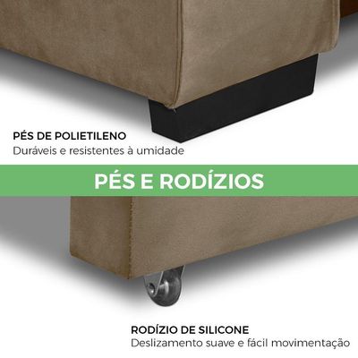 Sofa Retratil Reclinavel 2 Lugares 2,00 Vitória Veludo Capuccino Lansofbr