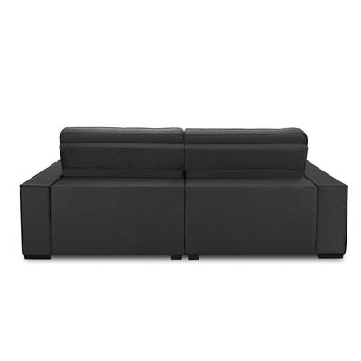 Sofa Retratil Reclinavel 2 Lugares 2,20 Vitória Veludo Grafite Lansofbr