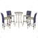 Mesa Bistrô E 4 Banquetas Roma Fendi Corda Estofado 7 Trama Azul