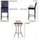 Mesa Bistro E 2 Banquetas Roma Marrom Corda Náutica 12 Azul