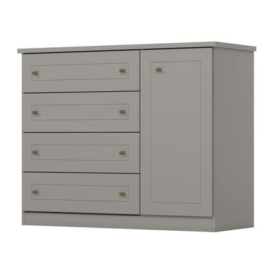 Cômoda 1 Porta 4 Gavetas Amy Casa 812 Cinza