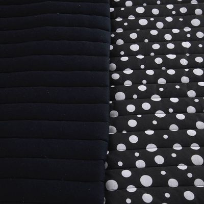 Kit Cobre Leito Colcha Polly King 3 Peças Malha 100% Algodão Estampa Bolinhas - Preto