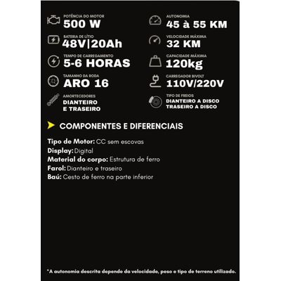 BICICLETA ELETRICA GILBERT BRANCA - MONTADA