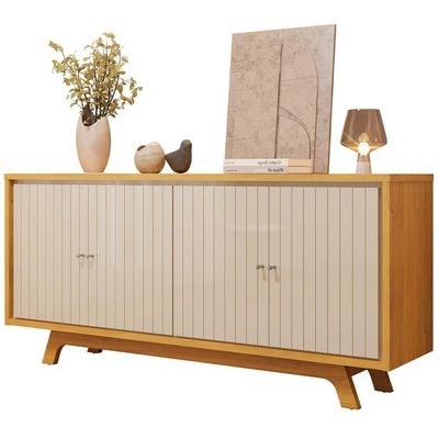 Aparador Buffet Para Sala De Jantar 4 Portas 180cm Junia D05 Cedro Off White - Lyam Decor