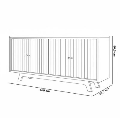 Aparador Buffet Para Sala De Jantar 4 Portas 180cm Junia D05 Cedro Off White - Lyam Decor
