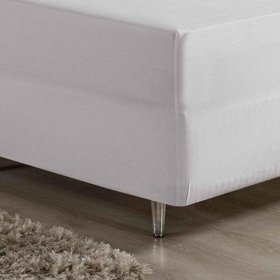 Lençol Com Elástico Casal Nobre 1 Peça Luva De Box 55cm De Altura Malha 100% Algodão - Branco