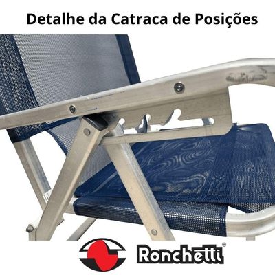 Cadeira De Praia Noronha Oversize 140kg Sanete Ronchetti Cor Azul Escuro