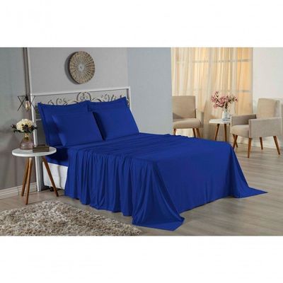 Lençol De Cima King Nobre 1 Peça 2,50m X 2,90m Malha 100% Algodão - Royal