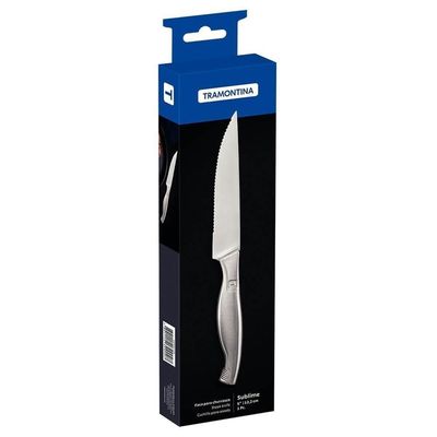 Faca Para Churrasco E Frutas Tramontina Sublime Lamina E Cabo M Aço Inox 5 Polegadas 24064105