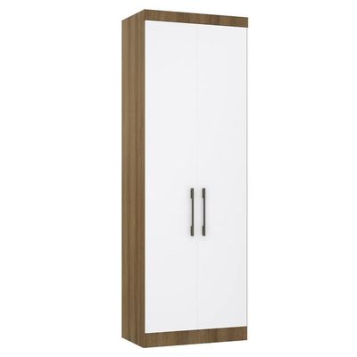 Guarda Roupa Modulado 79cm Com 2 Portas Delphi Avelã/branco L01 - Mpozenato