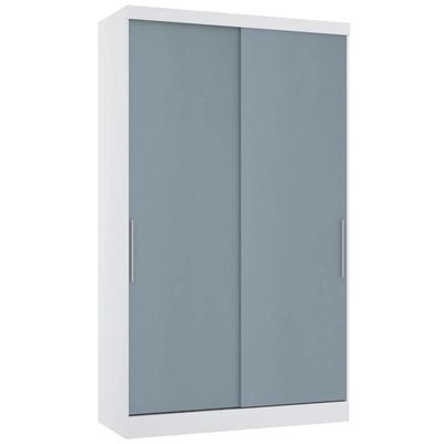 Guarda Roupa Solteiro 135cm 2 Portas 3 Gavetas Taiga Branco/grey L01 - Mpozenato