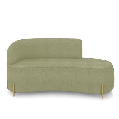 Sofá 3 Lugares Orgânico 180cm Pé Dourado Morgan Bouclê Pistache D03 - D'rossi