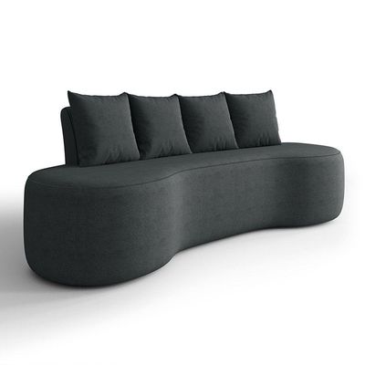 Sofá 3 Lugares Orgânico 210cm Com Almofadas Benin Bouclê B03 - D'rossi Preto