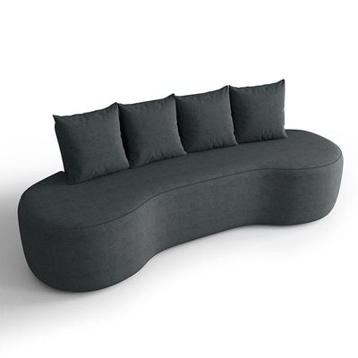 Sofá 3 Lugares Orgânico 210cm Com Almofadas Benin Bouclê B03 - D'rossi Preto