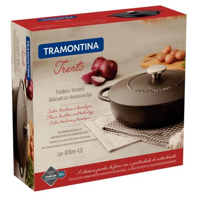 Fritadeira Tramontina Trento em Ferro Esmaltado com Revestimento Interno em Antiaderente Starflon Excelent 28 cm 4,1 L