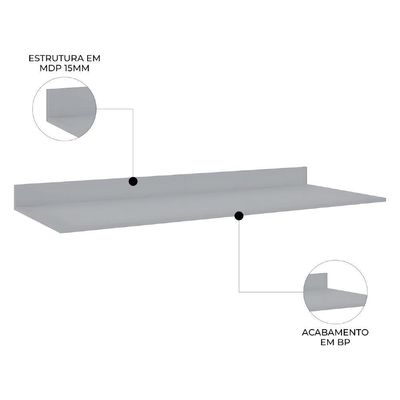 Tampo Para Balcão De Cozinha 180cm Mdp Cinza Claro - Lumil
